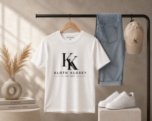 WHITE T-SHIRT BRAND KLOTH KLOSEY