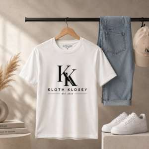 WHITE T-SHIRT BRAND KLOTH KLOSEY